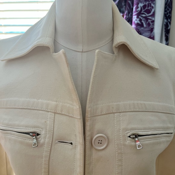 Auth Prada Cream Utility Jacket Euro sz 40 (XSM-Petite) - Picture 2 of 16
